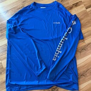 Columbia Men's Long Sleeve Royal Blue Performance Tee with Sleeve Logo